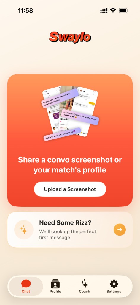 Swaylo chat analysis screen