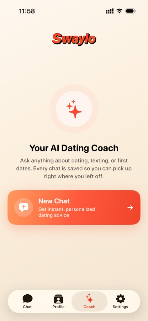 Swaylo dating coach screen
