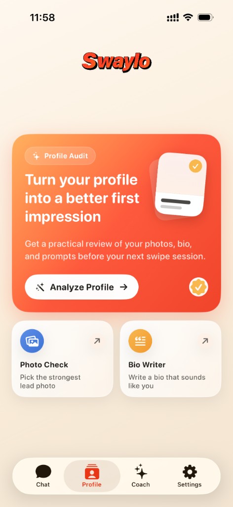 Swaylo profile audit screen